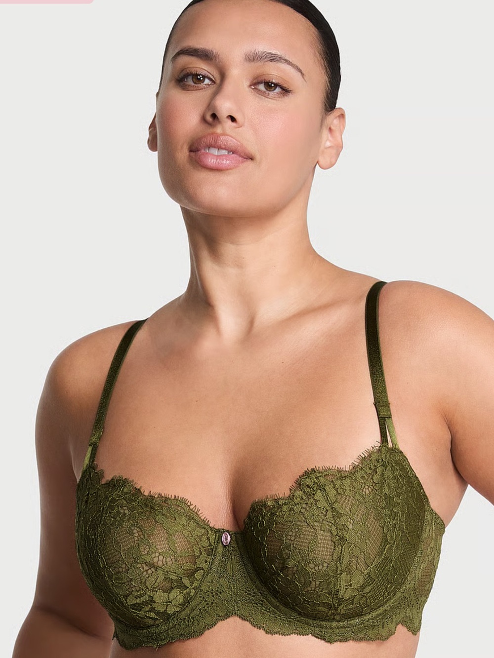 Victorias Secret Olive Lace Underwire Balconette Bra - Women Intimates 34C